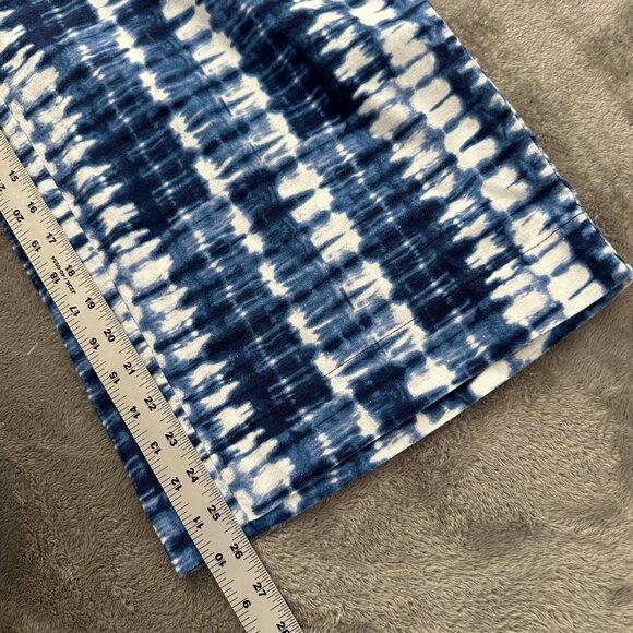 Chico's Linen Blend Wide Leg Pants Blue White Tie Dye 1.5 US 10 - Picture 5 of 6